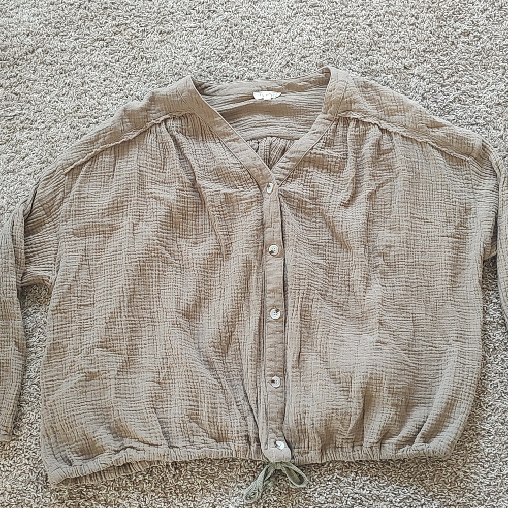 Beige button up oversized coverup.